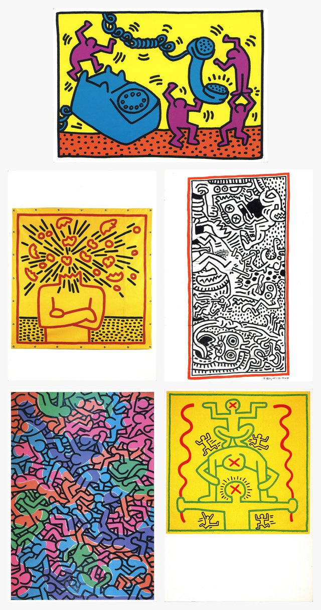 Keith Haring, 5 cartes postales