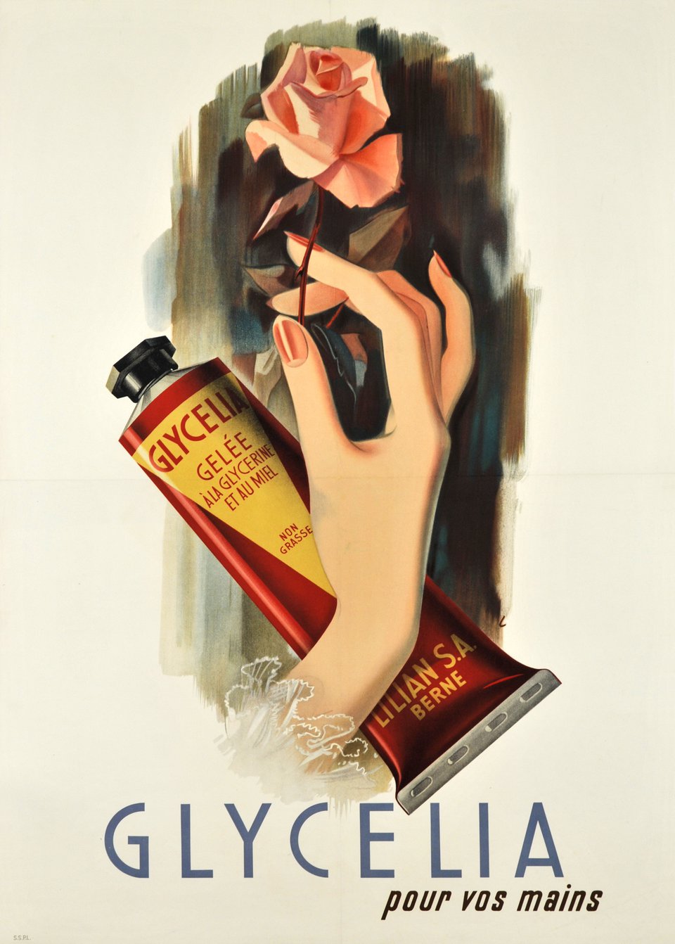 Glycelia pour vos mains – Affiche ancienne – LIBIS – 1950