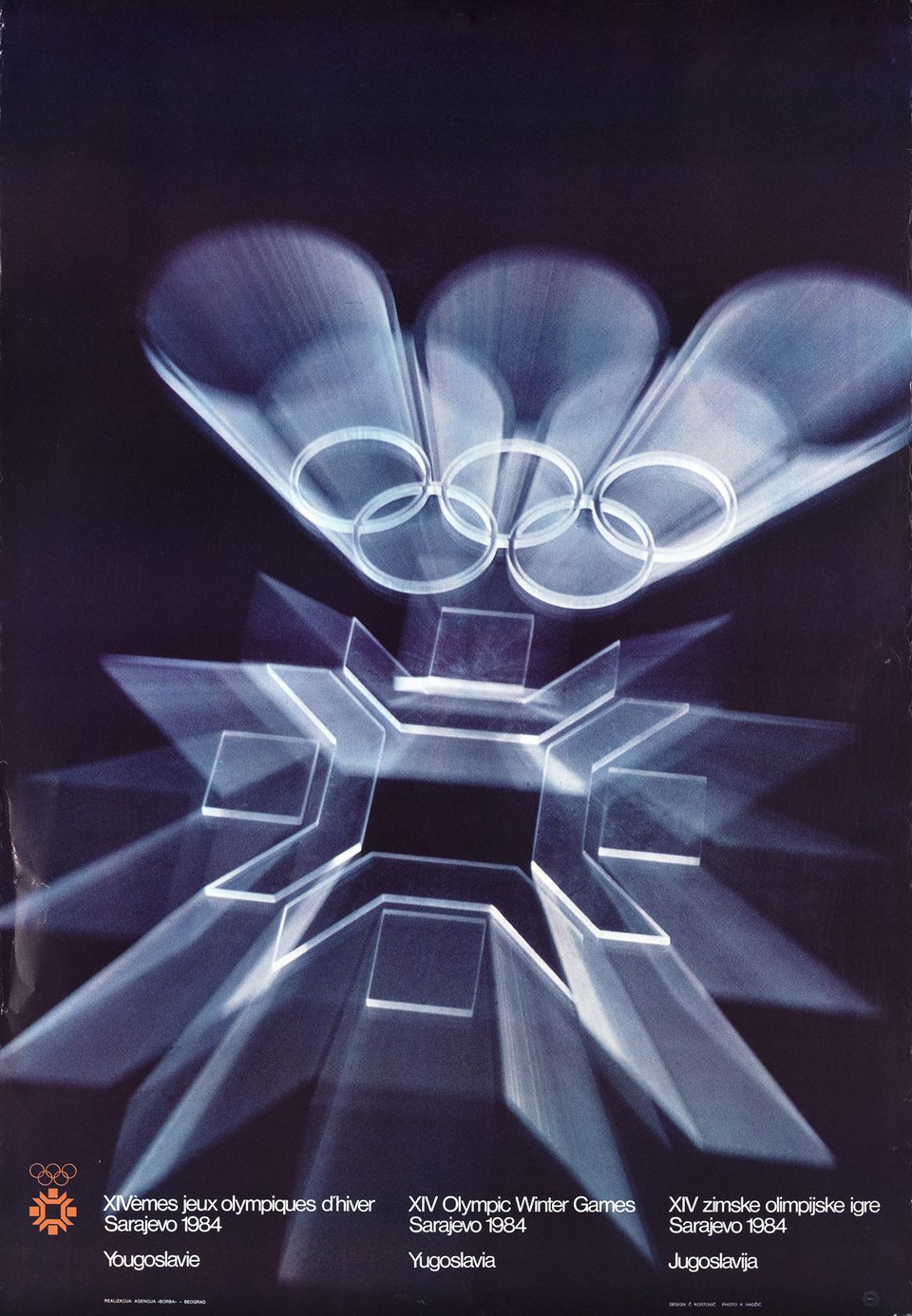 XIVèmes Jeux Olympiques d'Hiver Sarajevo - Yougoslavie – Vintage poster – C. KOSTOVIC – 1984