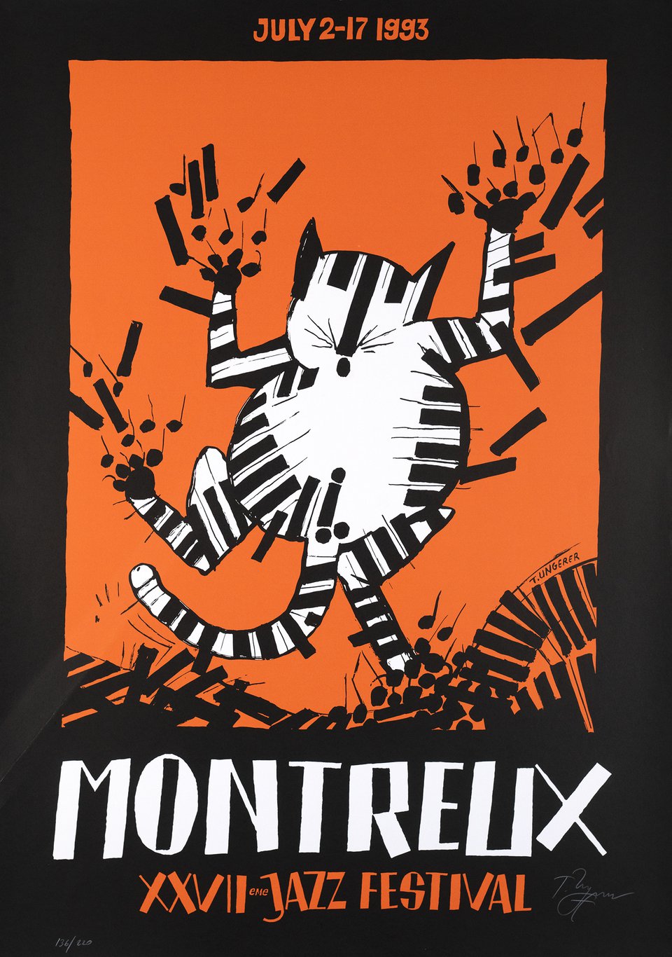 XXVIIème Montreux Jazz Festival – Affiche ancienne – Tomi UNGERER – 1993