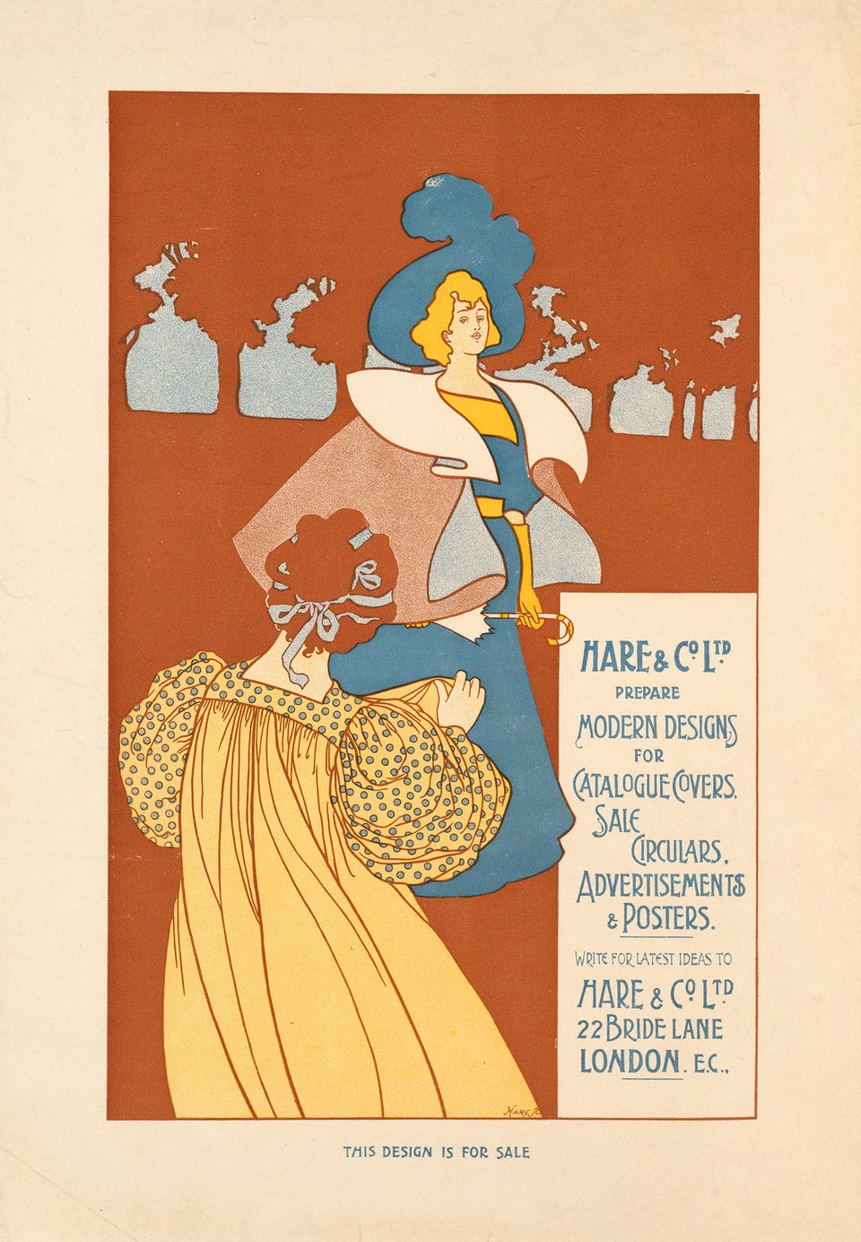 Hare & Co. Ltd London, Prepare modern designs for Catalogue Cover, Sale Circulars, Advertisements & Posters – Affiche ancienne – HARE SC. – 1895