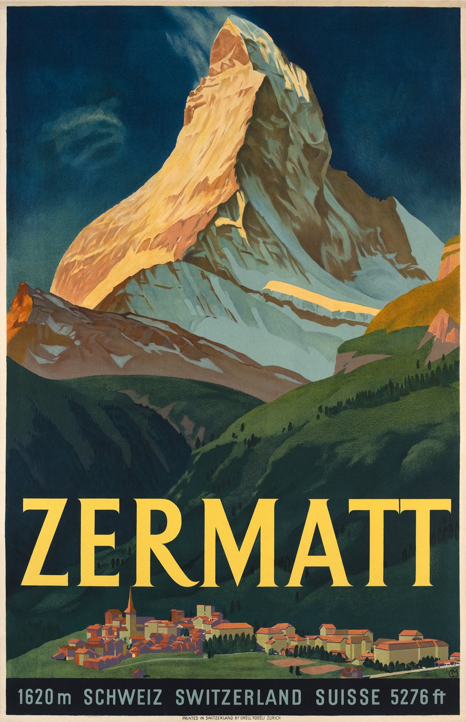 Zermatt, Schweiz – Vintage poster – Carl MOOS – 1932