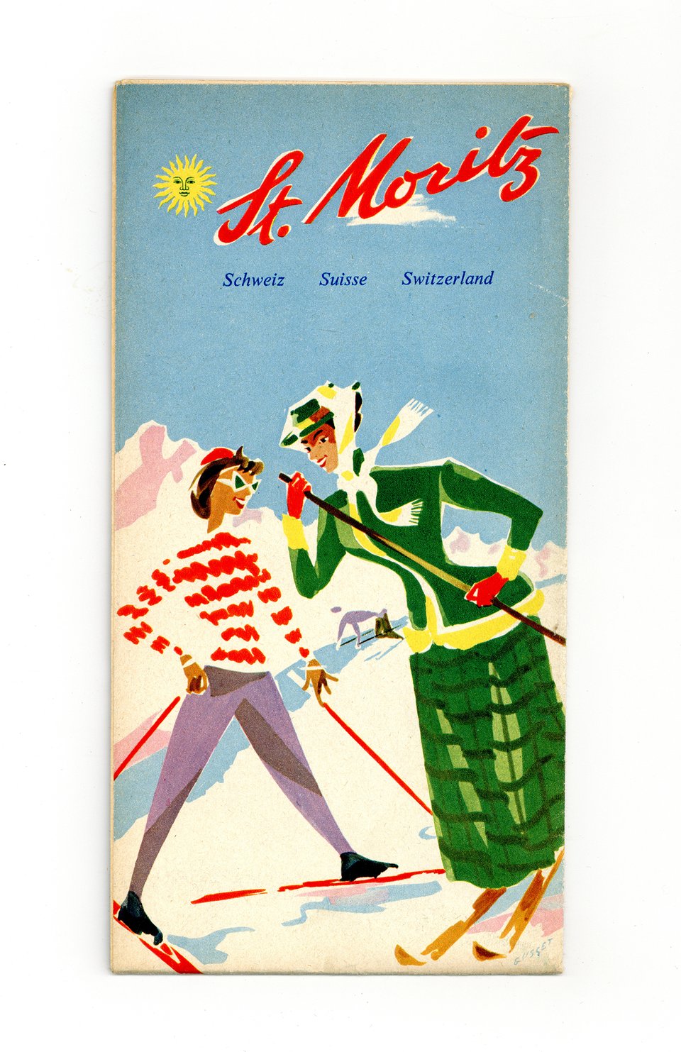 St.Moritz – Affiche ancienne – Paul GUSSET – 1955
