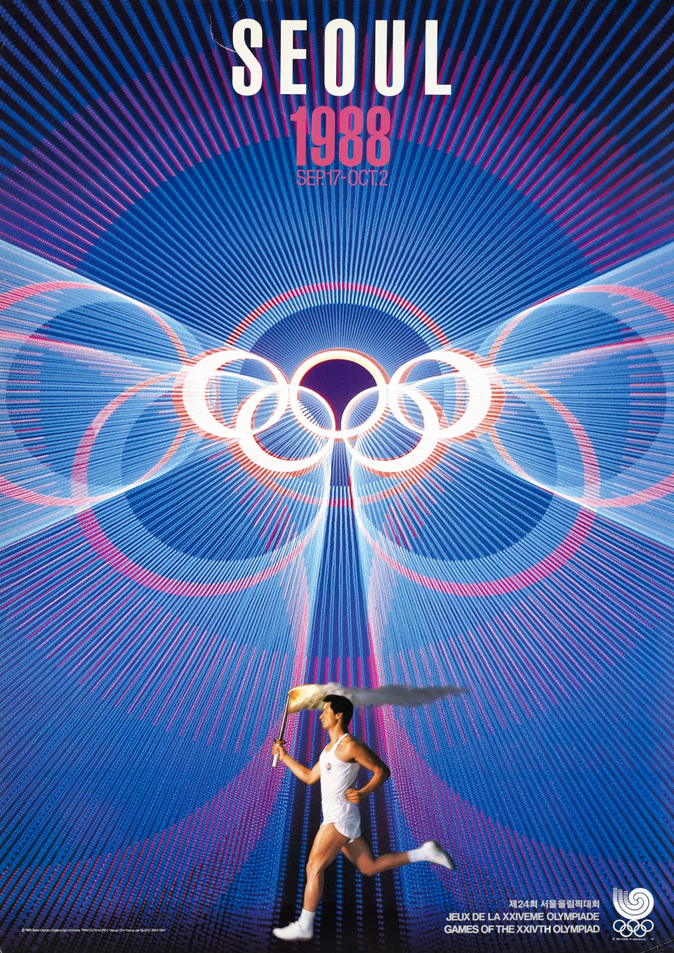 Seoul 1988, Games of the XXIVth Olympiad – Affiche ancienne – Young-Jae CHO – 1985