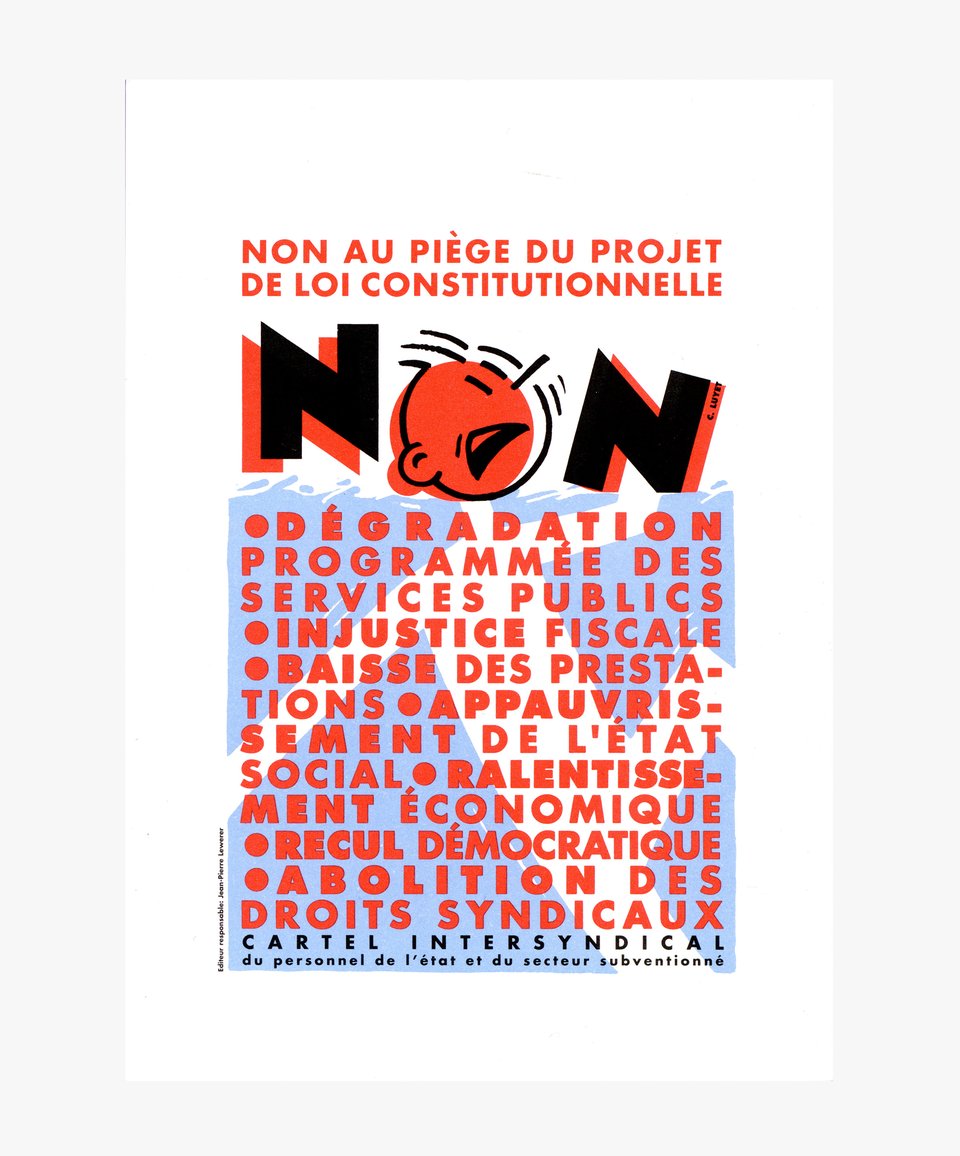 NON au piège du Projet de Loi Constitutionnelle – Vintage poster – Claude LUYET – 1998