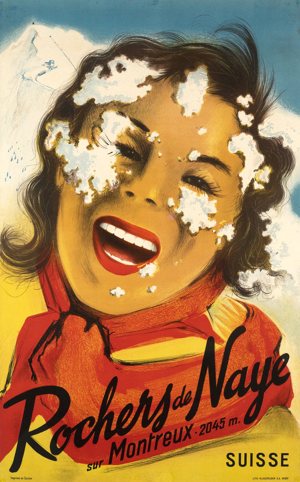 Rochers de Naye sur Montreux, Suisse – Affiche ancienne – ANONYMOUS – 1950