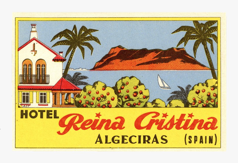 Hotel Reina Cristina, Algeciras – Vintage poster – A. S. F. – 1950