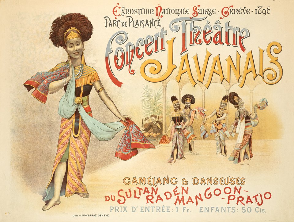 Concert Théâtre Javanais, Exposition Nationale Suisse, Genève – Affiche ancienne – ANONYMOUS – 1896