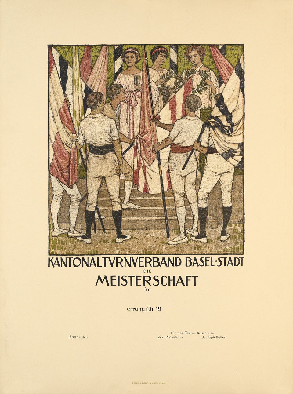Kantonalturverband Basel-Stadt, die Meisterschaft – Vintage poster – Burkhard MANGOLD – 1920