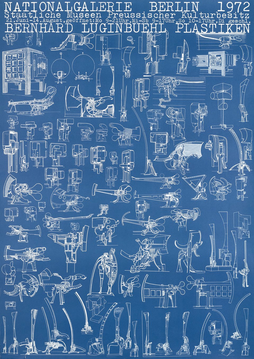 Bernhard Luginbuehl Plastiken, Nationalgalerie Berlin – Affiche ancienne – Bernhard LUGINBÜHL – 1972