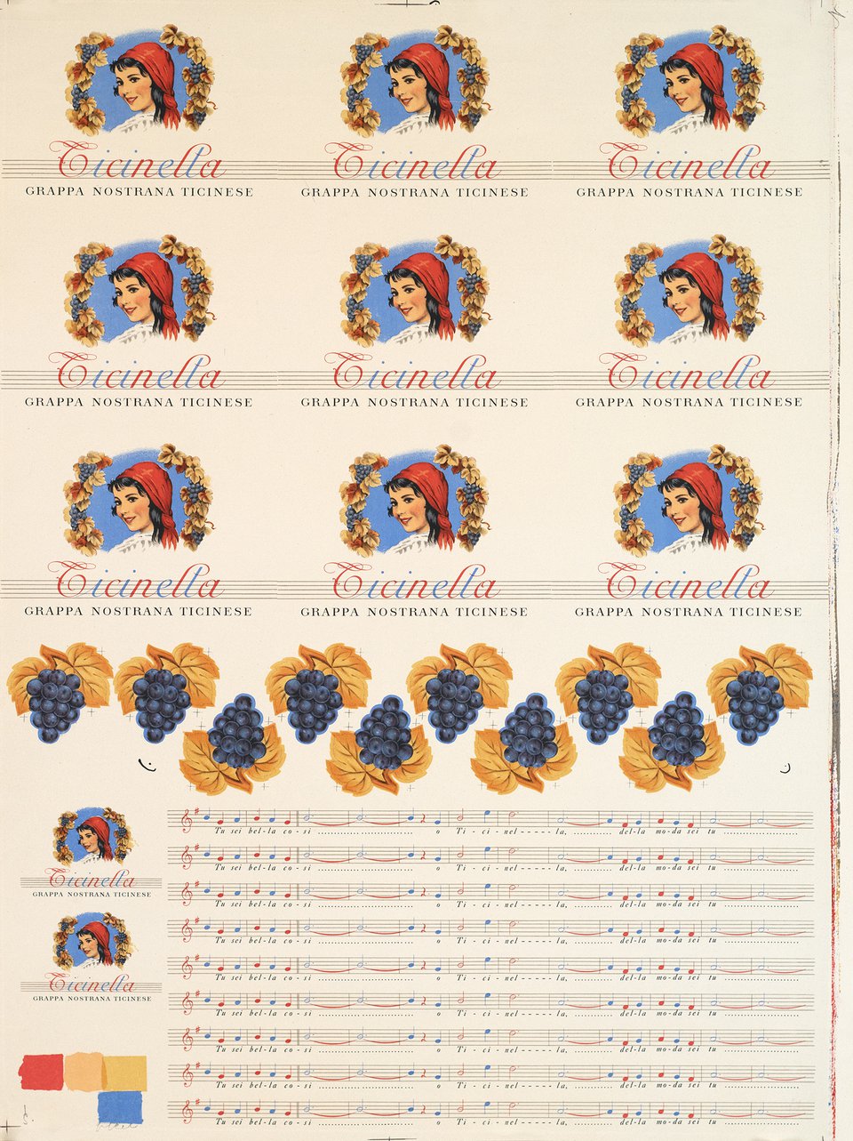 Ticinella, Grappa Nostrana Ticinese – Affiche ancienne – ANONYMOUS – 1925