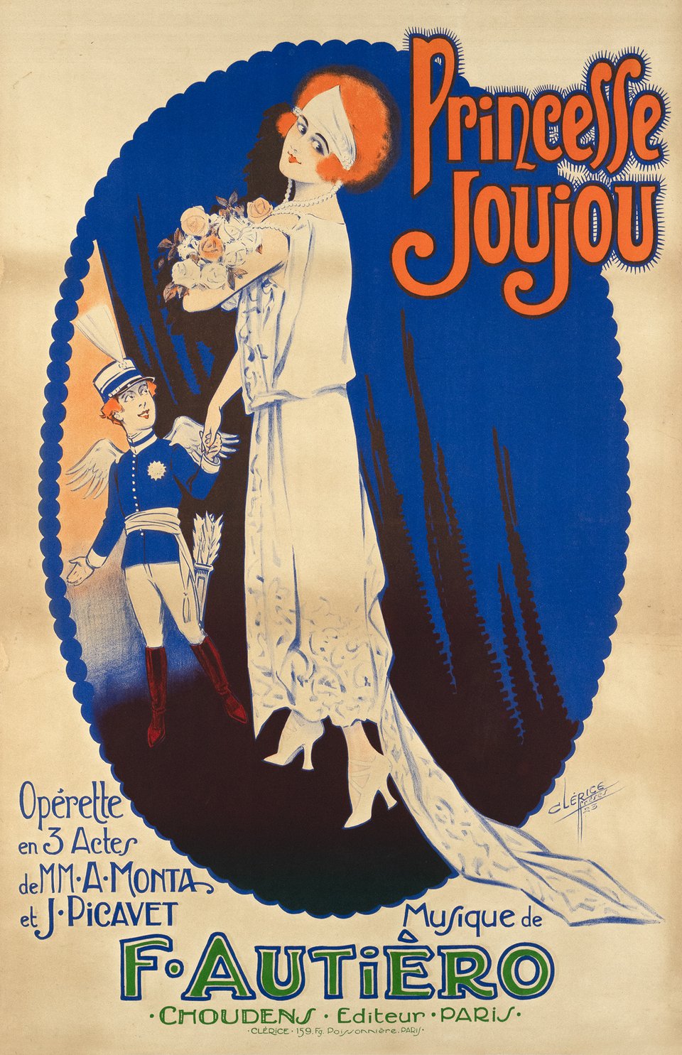 Princesse Joujou, Opérette en 3 actes – Affiche ancienne – CLÉRICE FRÈRES – 1923