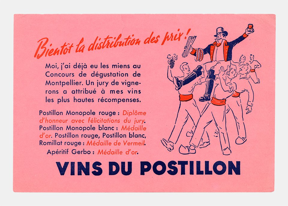 Vins du Postillon Bientôt la  distribution des prix ! – Vintage poster – ANONYMOUS – 1950
