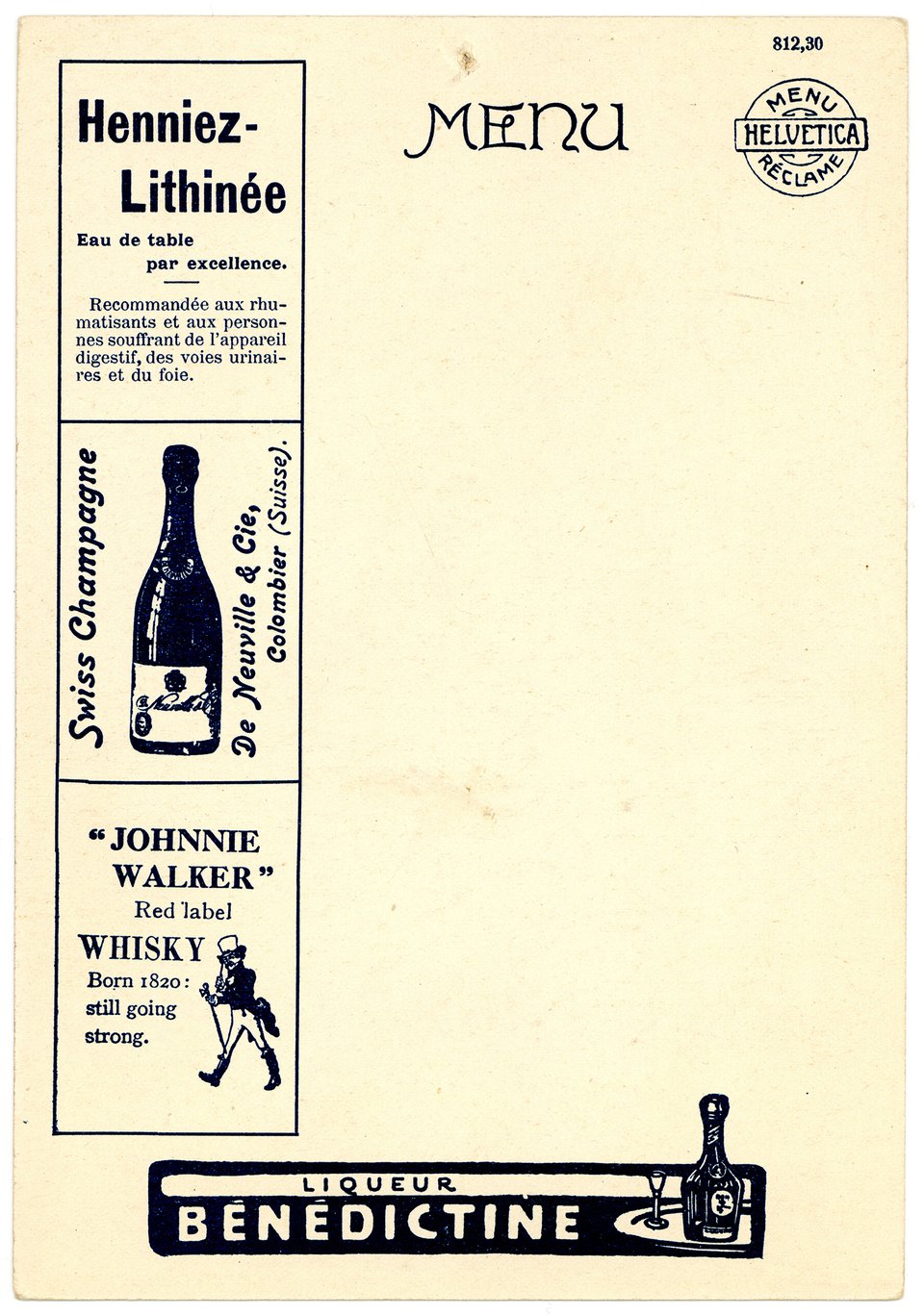 Menu Helvetica, costume valaisan