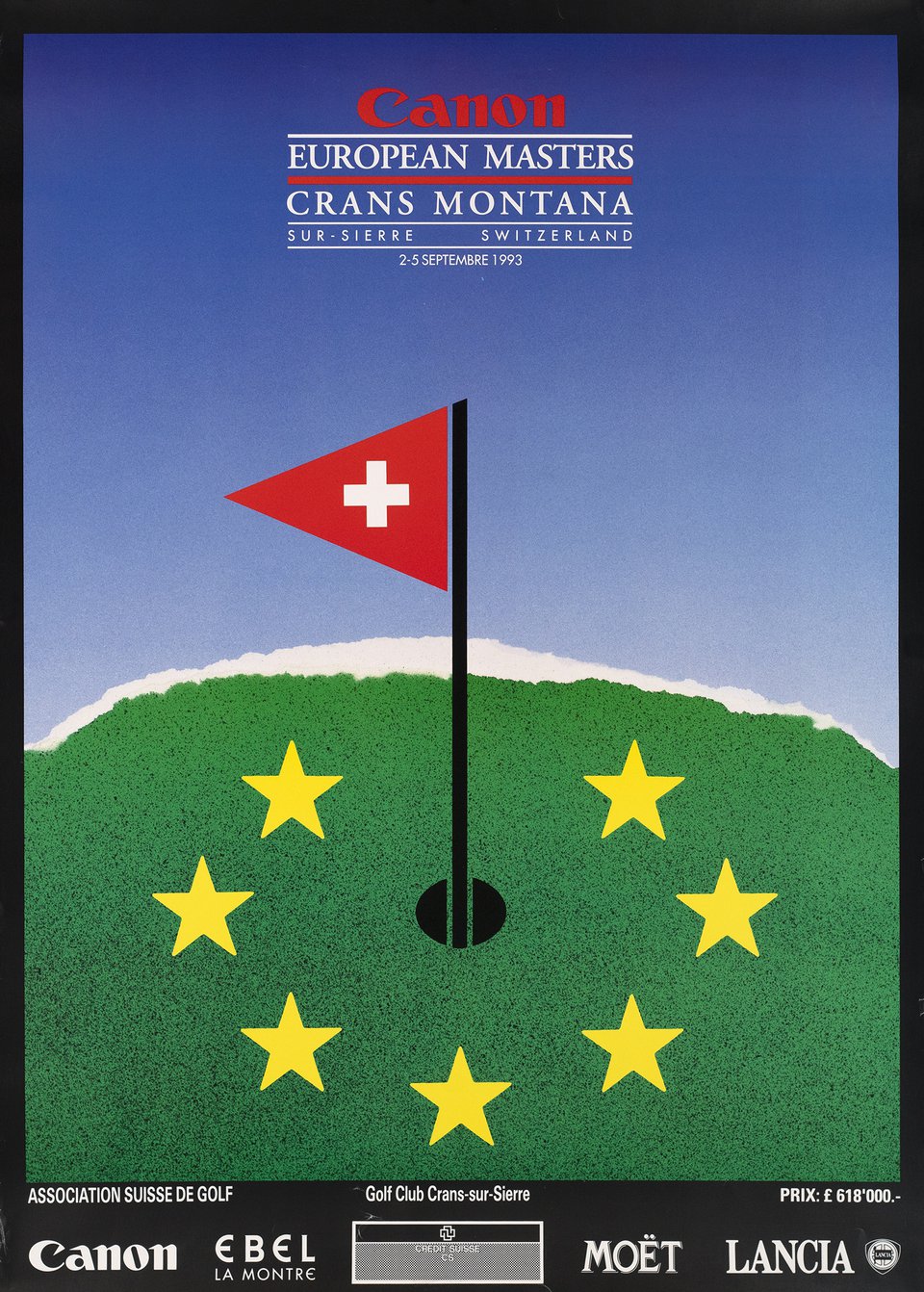 Ebel European Masters, Swiss Open, Crans-Montana – Affiche ancienne – ANONYMOUS – 1993