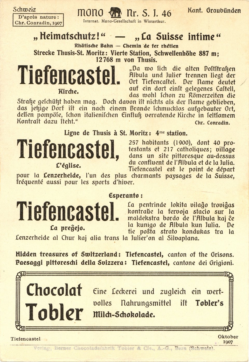 Église de Tiefencastel, Carte Mono