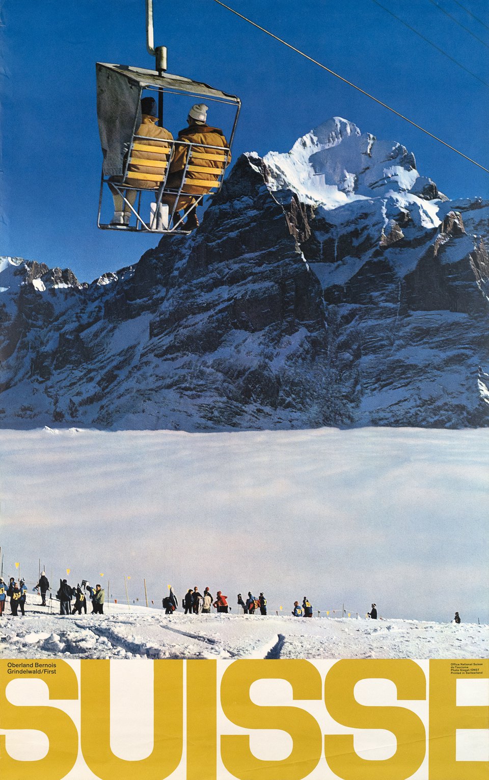 Suisse, Oberland Bernois, Grindelwald First – Vintage poster – Phillippe GIEGEL – 1961