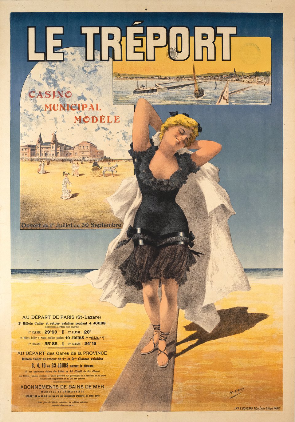 Le Tréport, Casino Municipal – Affiche ancienne – Henri GRAY – 1895