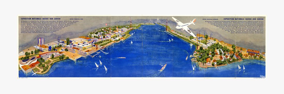 Exposition Nationale Suisse 1939 Zürich – Affiche ancienne – Otto BAUMBERGER – 1939