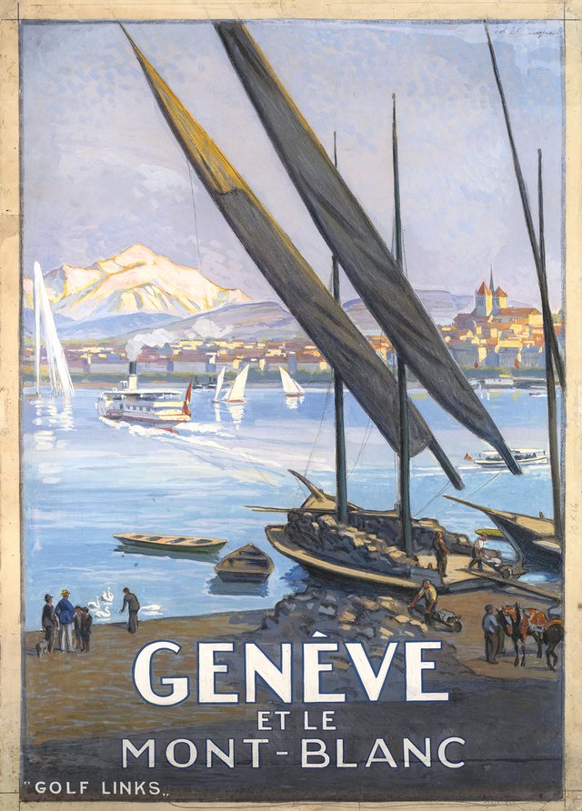 Genève et le Mont-Blanc, golf links