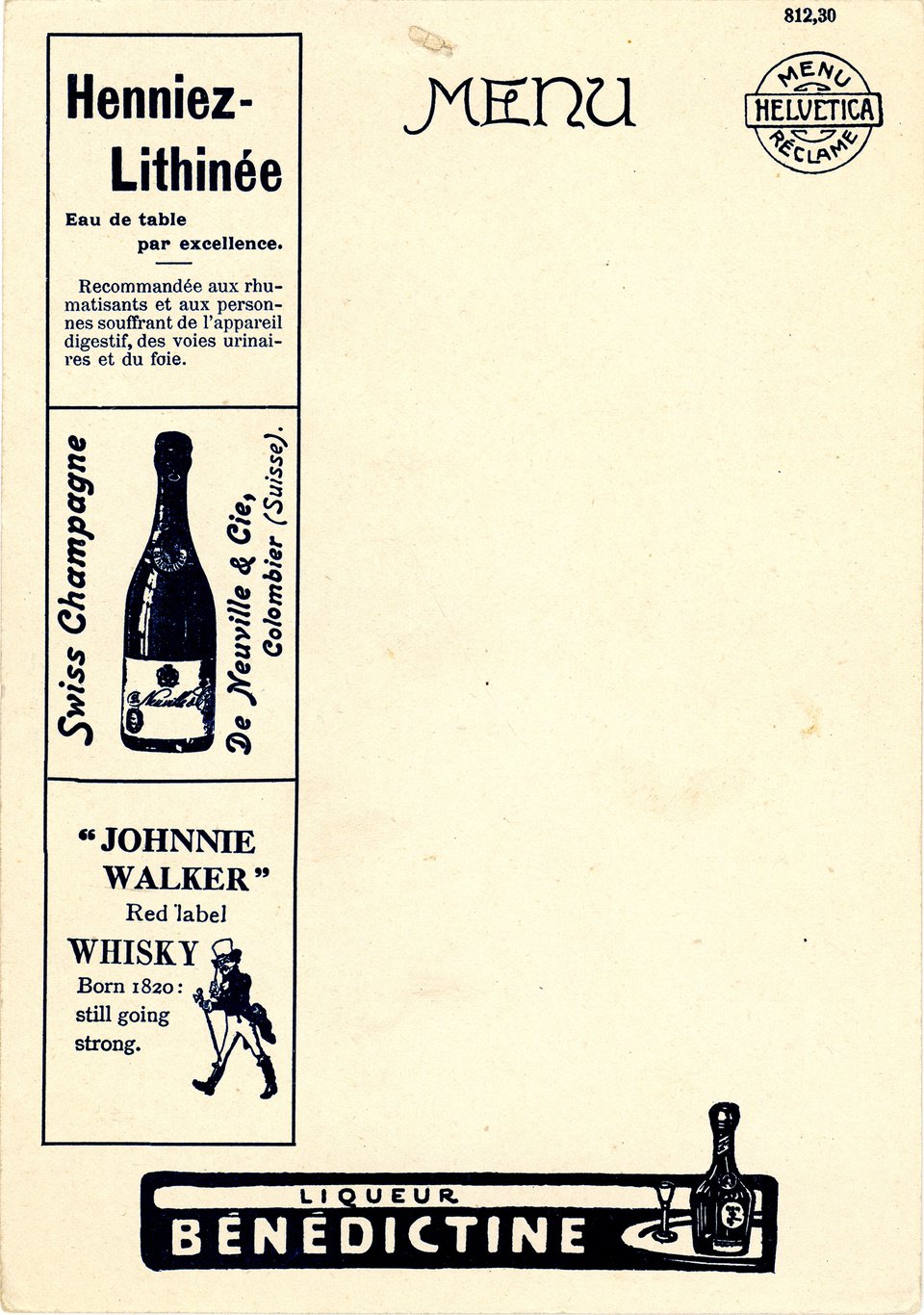 Menu Helvetica, costume valaisan