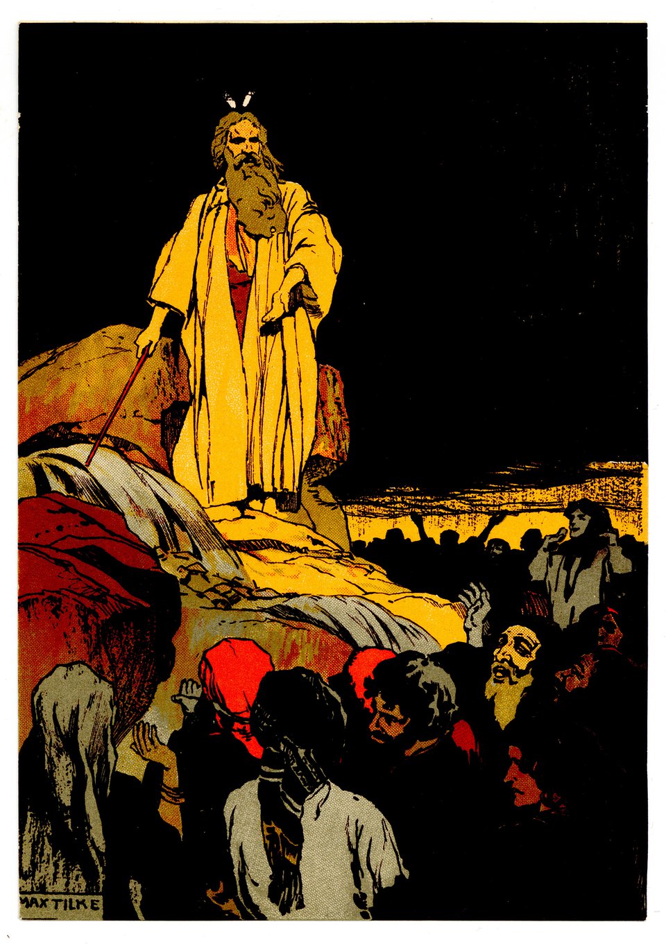 Sources d’eaux minérales de Passugg, Carte Mono – Vintage poster – Max TILKE – 1906