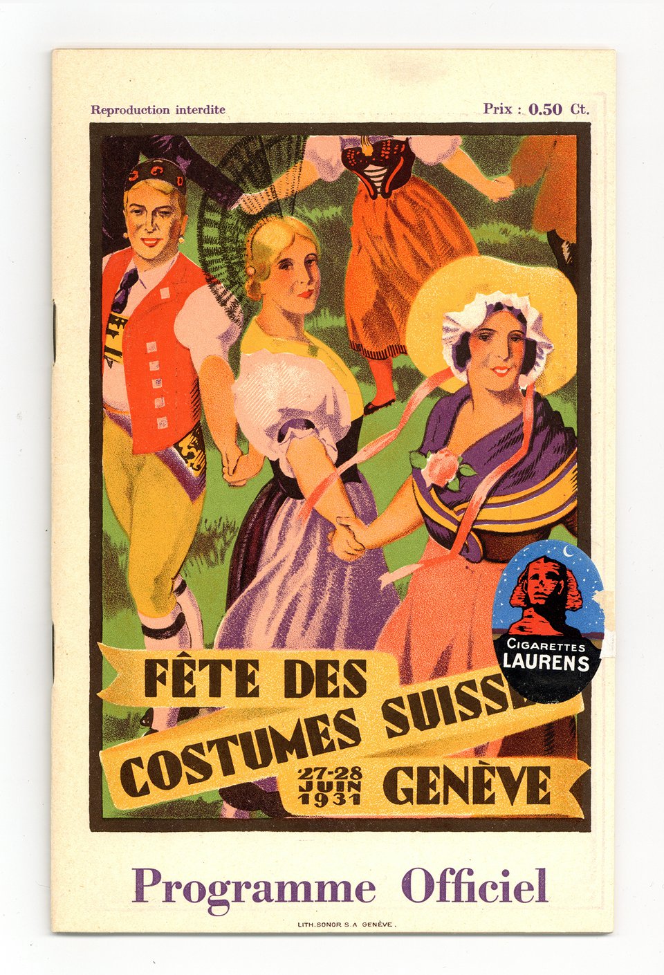 Fête des Costumes Suisses – Vintage poster – ANONYMOUS, Jules COURVOISIER – 1931
