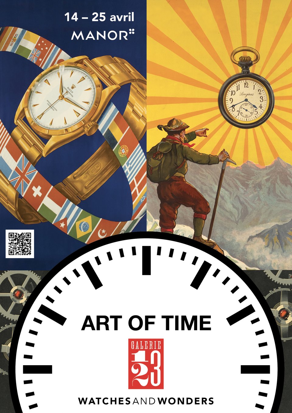 Art of Time, Galerie 1 2 3, Watches And Wonders 2026 – Vintage poster – Jean-Daniel CLERC, Tim FISCHER – 2026