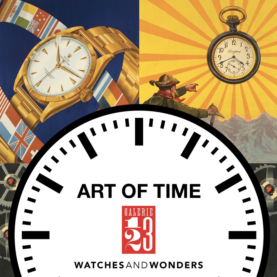 Art of Time, Galerie 1 2 3, Watches And Wonders 2026 – Vintage poster – Jean-Daniel CLERC, Tim FISCHER – 2026