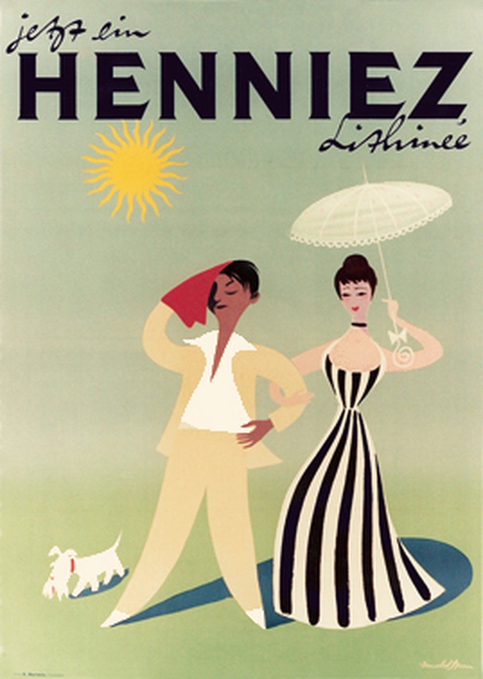 Jetz ein Henniez Lithinée – Affiche ancienne – Donald BRUN – 1951