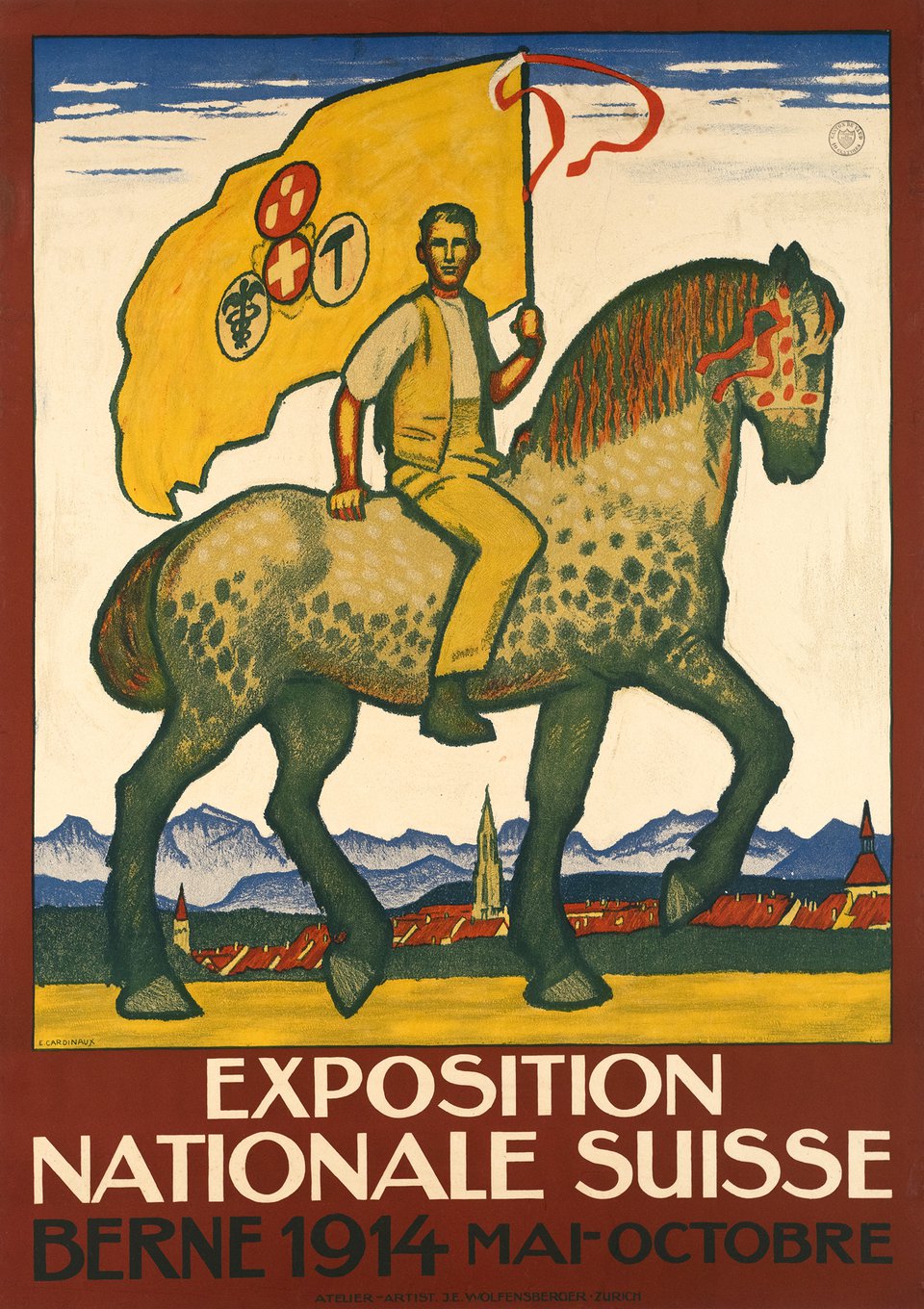 Exposition Nationale Suisse, Berne – Affiche ancienne – Emil CARDINAUX – 1914