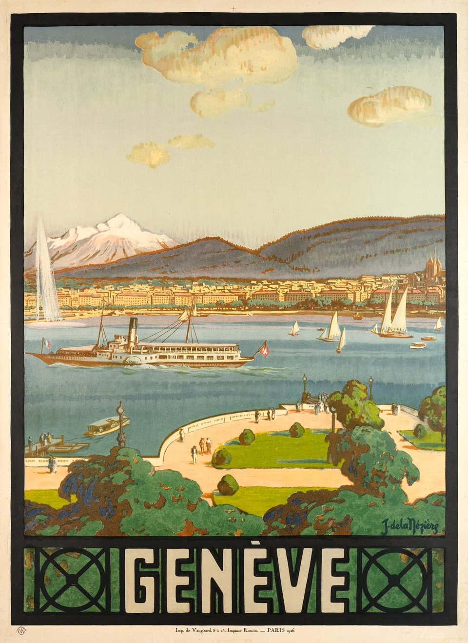Genève – Vintage poster – Joseph Daviel DE LA NEZIERE – 1926