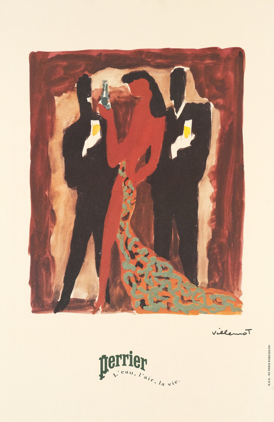 Perrier, l'eau, l'air, la vie – Vintage poster – Bernard VILLEMOT – 1983