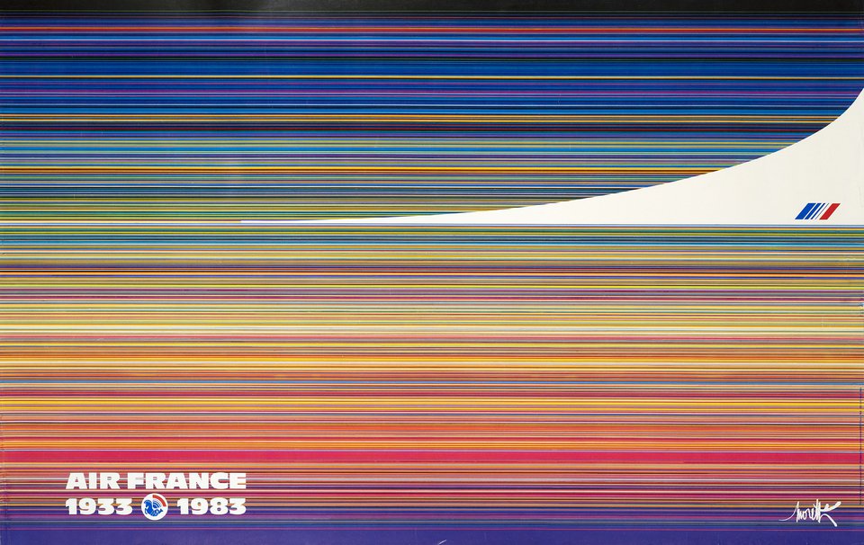 Air France 1933-1983, Concorde – Vintage poster – Raymond MORETTI – 1983