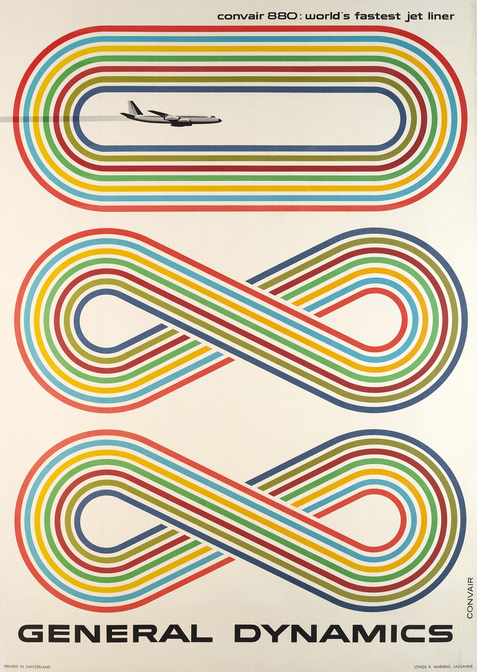 General Dynamics, Convair 880: world's fastest jetliner – Affiche ancienne – Erik NITSCHE – 1959