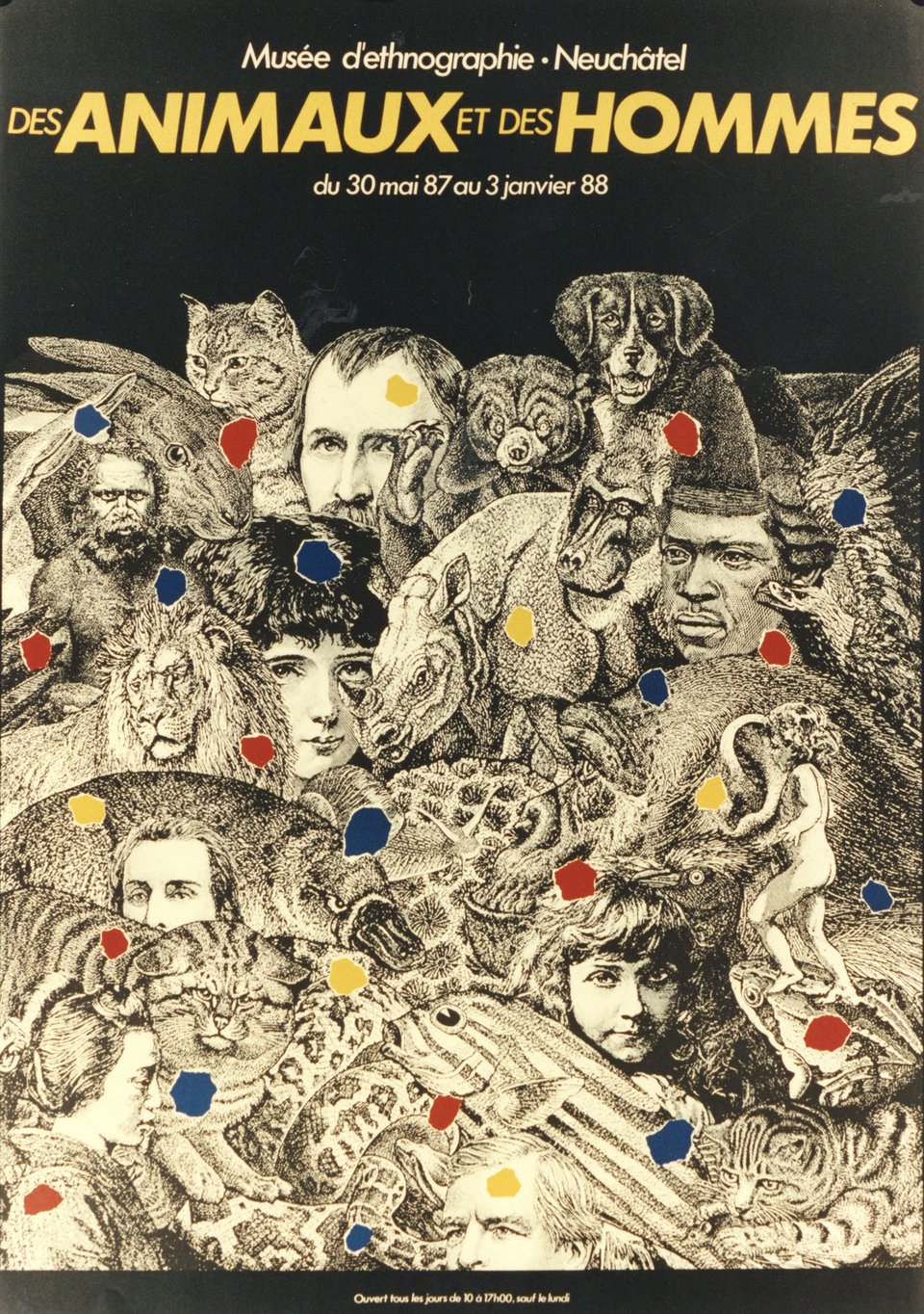 Des animaux et des hommes, musée d'ethnographie – Vintage poster – ANONYMOUS – 1988