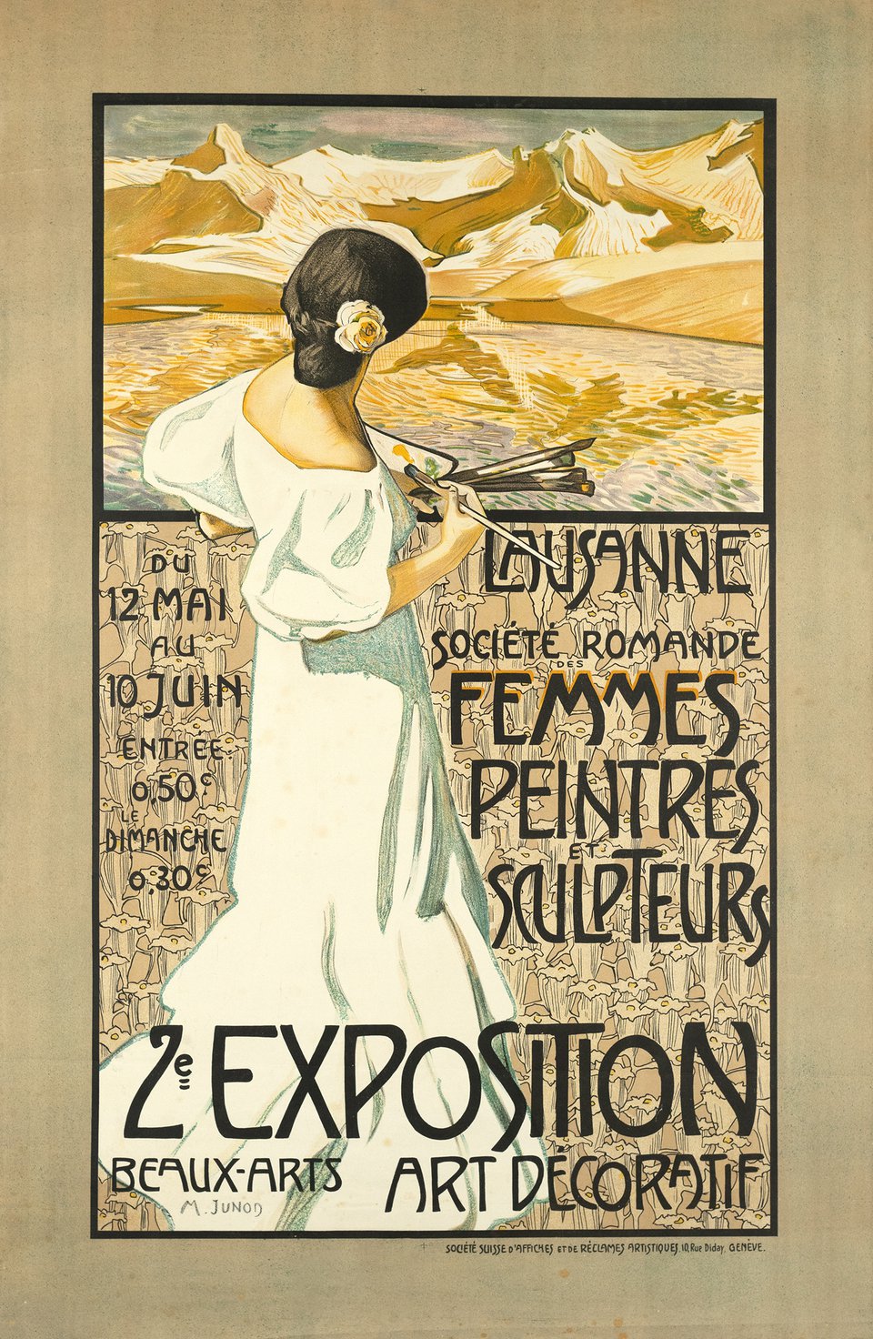 2ème Exposition de femmes peintres et sculpteurs – Vintage poster – Marguerite JUNOD – 1906