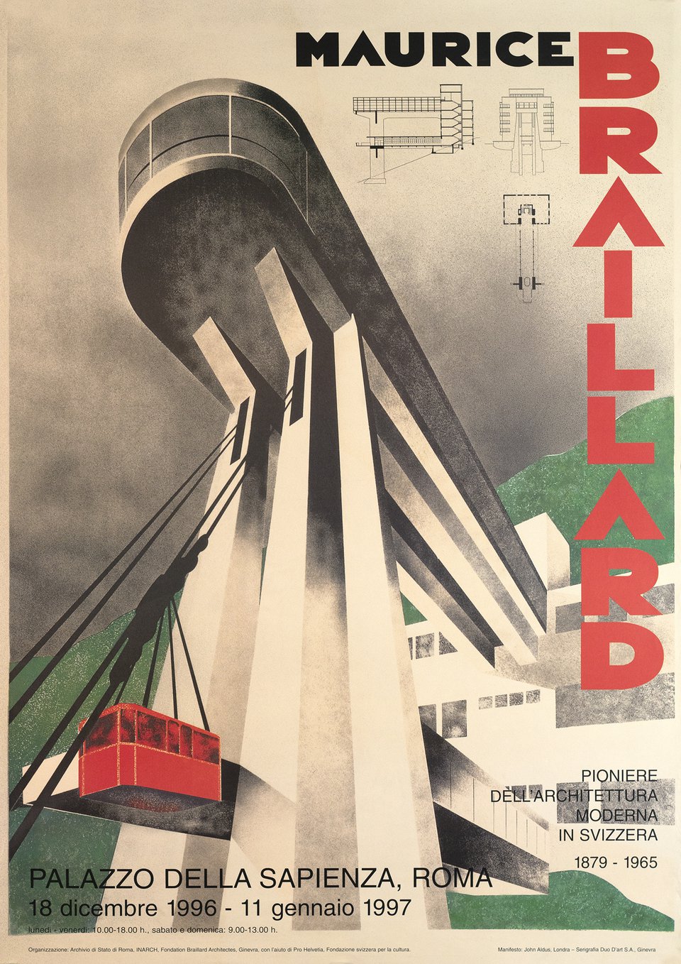 Maurice Braillard, Pioniere dell'architettura moderna in Svizzera, Roma – Affiche ancienne – Gerard DUCIMETIERE, Henry REB – 1996