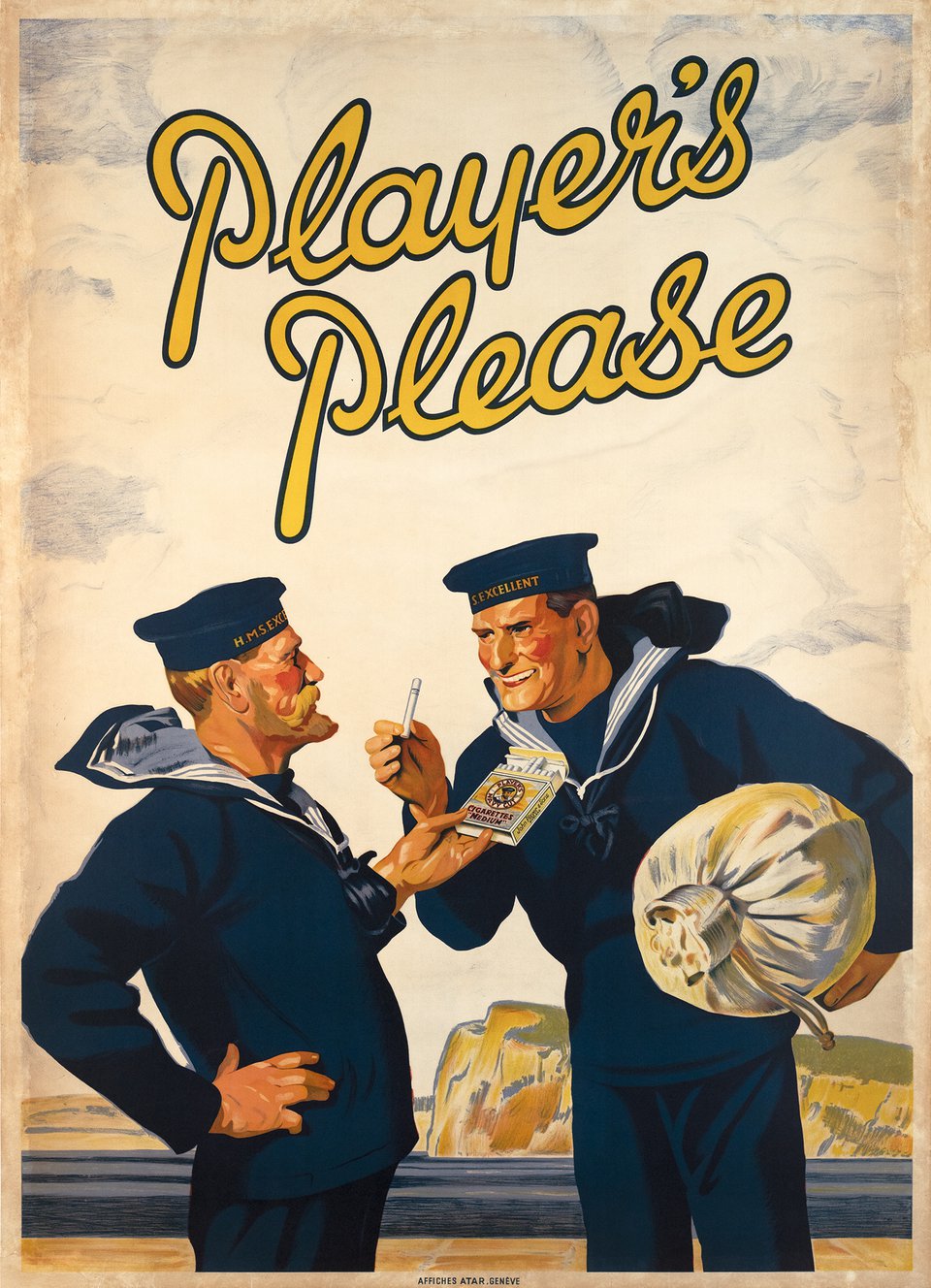 Player's Please – Vintage poster – ANONYMOUS – 1930