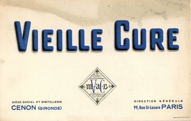 Vieille Cure, siège social et distillerie cenon (gironde), direction générale, 99 Rue St-Lazare, Paris