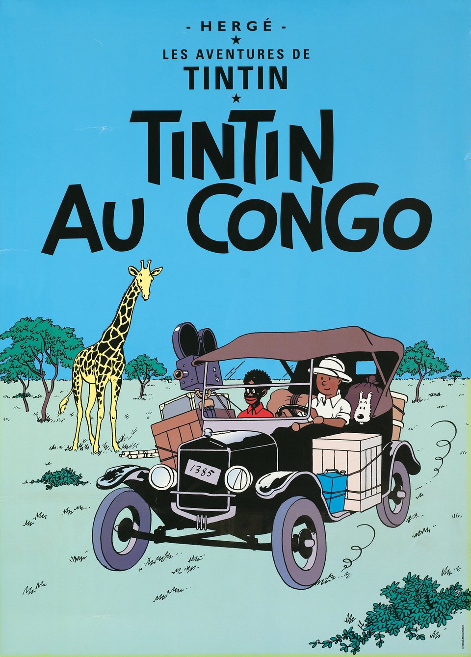 Les aventures de Tintin, Tintin au Congo – Vintage poster – Hergé – 2005