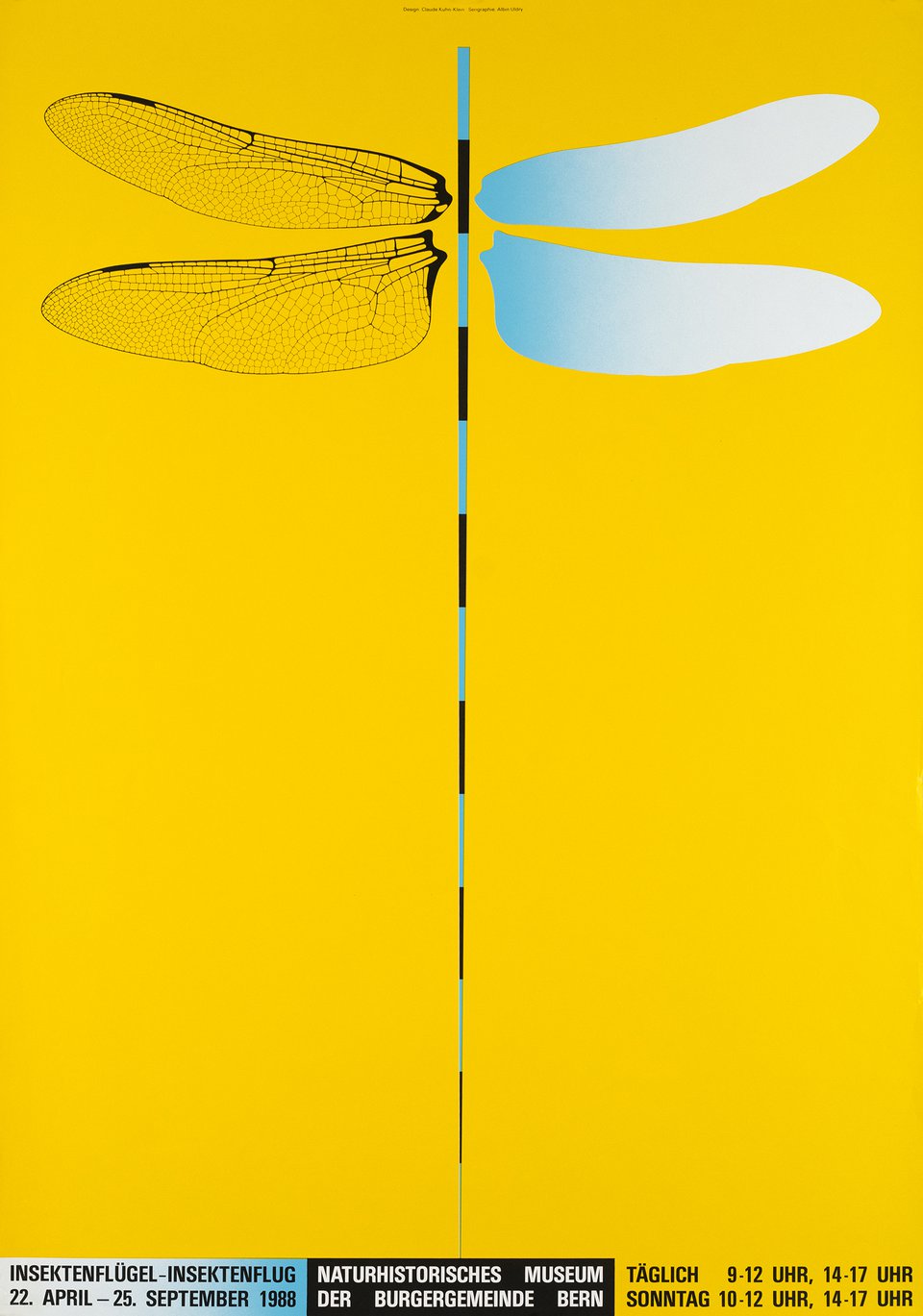 Insektenflügel - Insektenflug, Naturhistoriches Museum der Burgergemeinde, Bern – Vintage poster – Claude KUHN - KLEIN – 1988