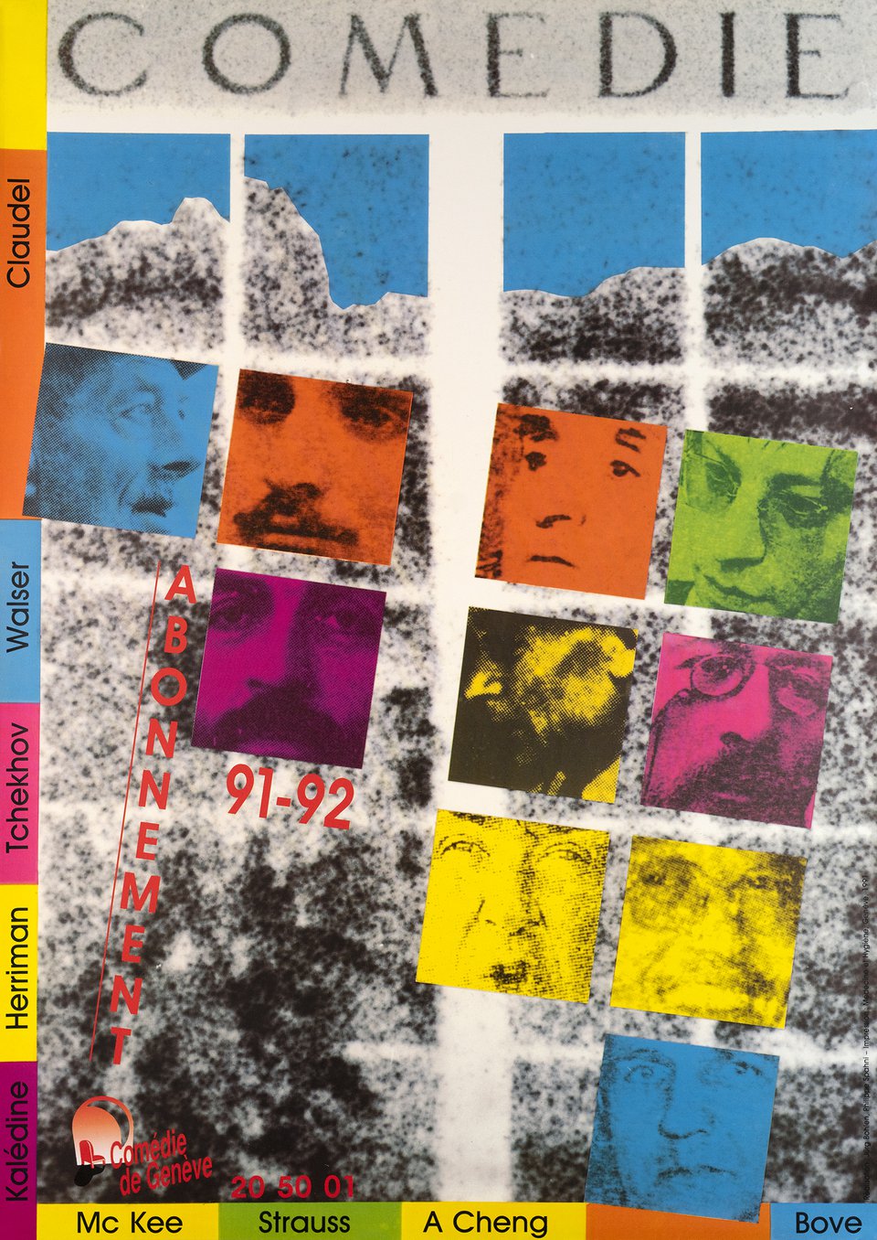 Comédie de Genève, Abonnement – Affiche ancienne – Jürg BOHLEN – 1991