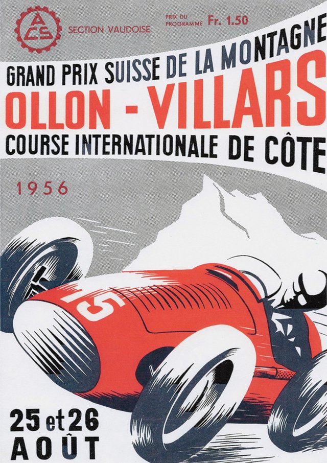 Programme Ollon-Villars, course internationale de la côte, 1953-1956