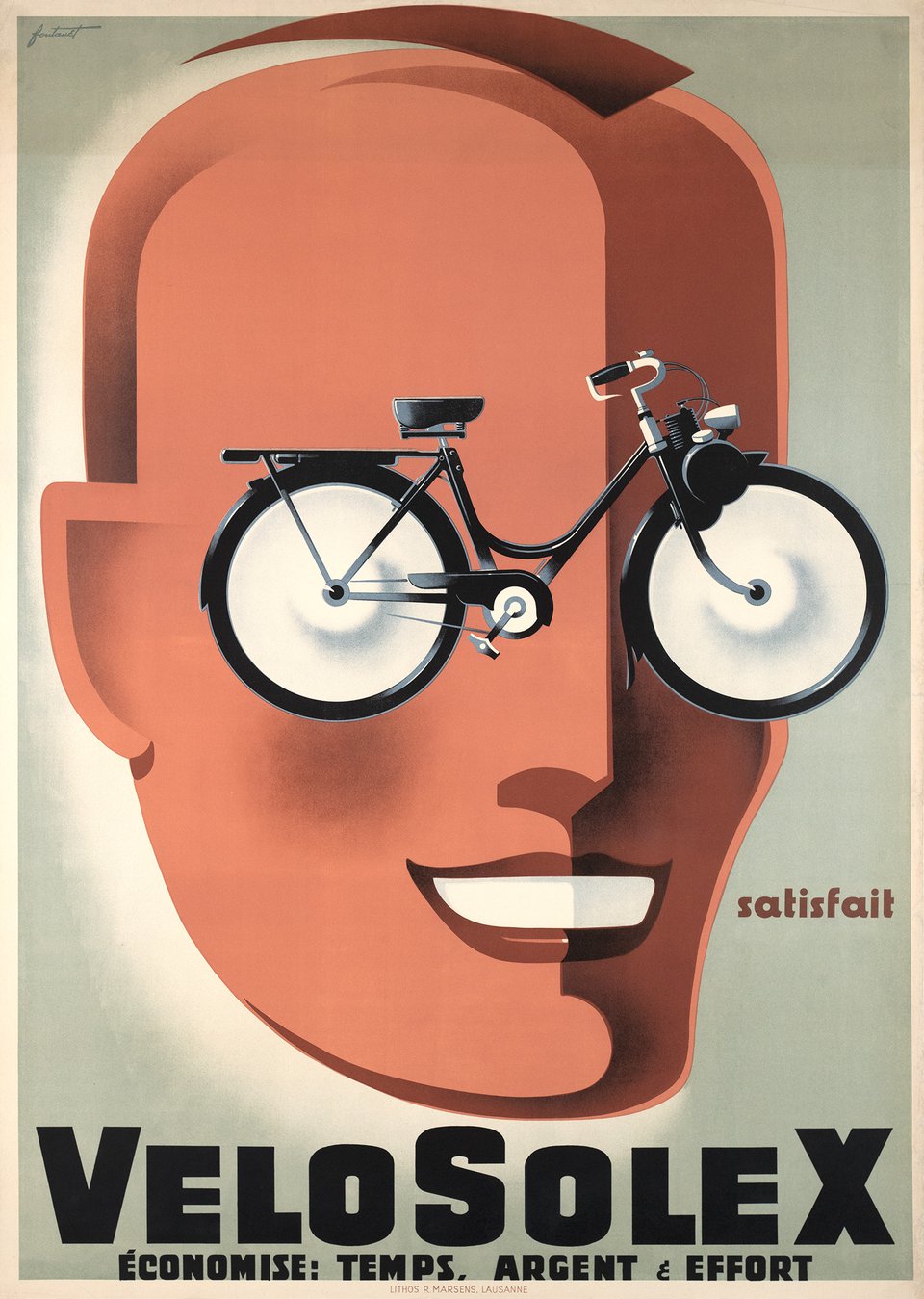 Vélosolex, satisfait – Vintage poster – Noel FONTANET – 1951