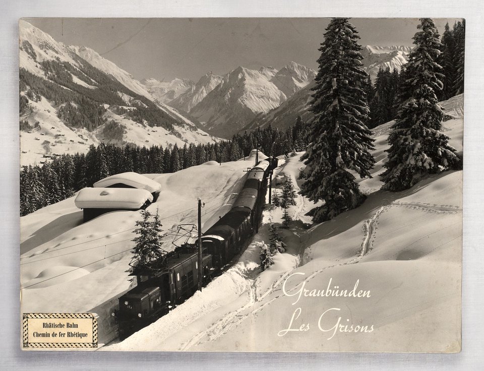 Graubünden, Les Grisons, Rhätische Bahn, Chemins de fer Rhétiques – Original photographs – ANONYMOUS – 1925