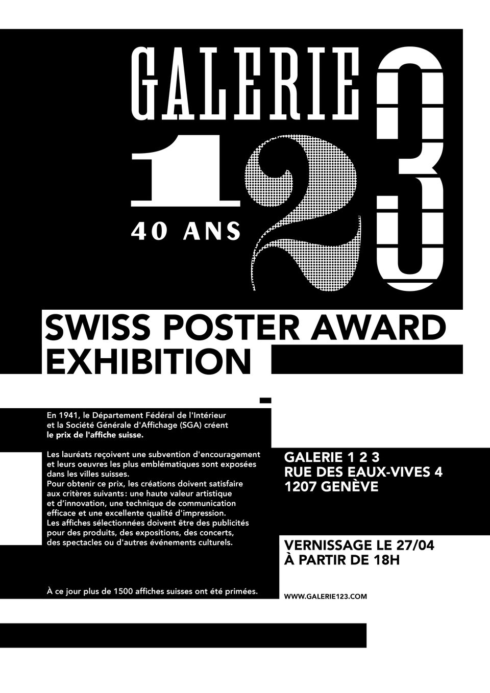Swiss Poster Award Exhibition – Vintage poster – Jean-Daniel CLERC, Tim FISCHER – 2017