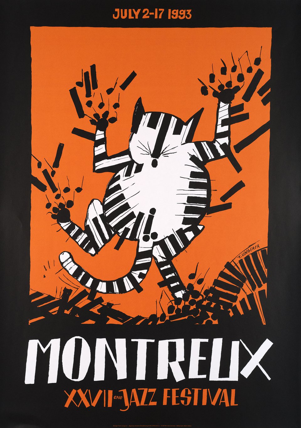 XXVIIème Montreux Jazz Festival – Affiche ancienne – Tomi UNGERER – 1993