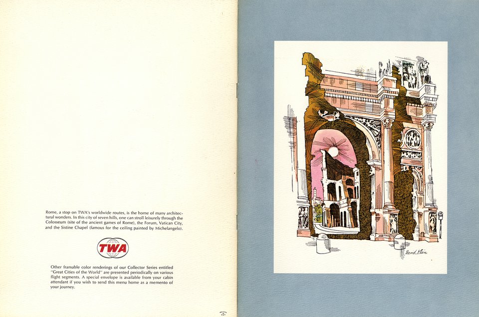 Menu TWA Rome