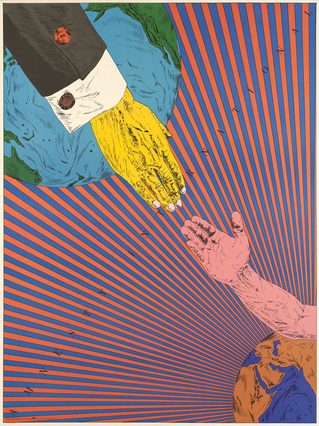 Tadanori Yokoo for Amnesty international, Prisoners of conscience, year 1977
